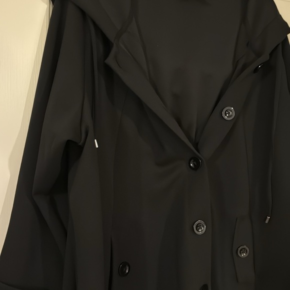 Christian Siriano black pointe A-line hooded coat jacket 3X - Picture 5 of 6